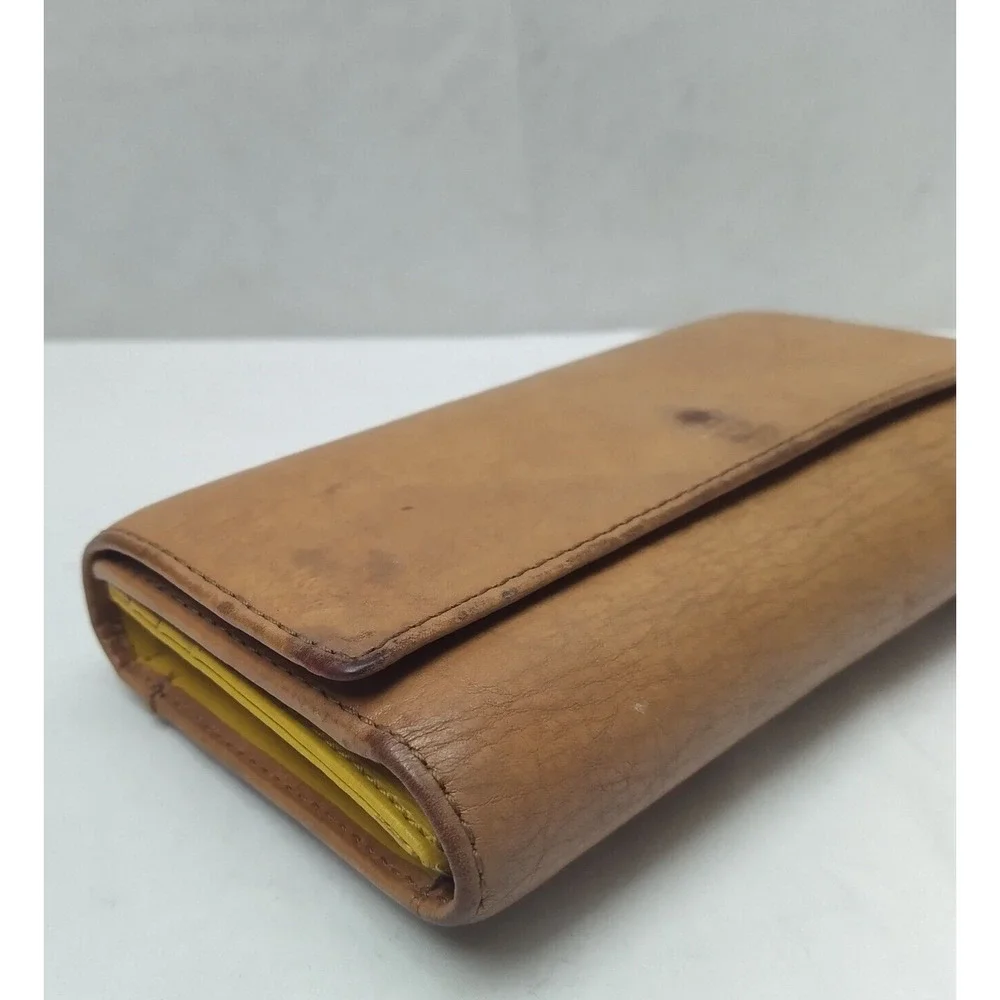 Fossil Brown Leather Credit Card ID Window Trifold Wallet